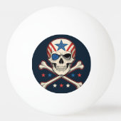 Patriottische schedel en kruisen Amerikaanse vlag Pingpongbal (Achterkant)