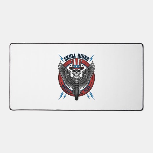 Patriottische Schedel Motor Eagle Vintage Bureaumat (Voorkant)