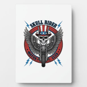 Patriottische Schedel Motor Eagle Vintage Fotoplaat