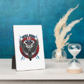 Patriottische Schedel Motor Eagle Vintage Fotoplaat (Zijkant)