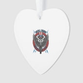 Patriottische Schedel Motor Eagle Vintage Ornament (voorkant)