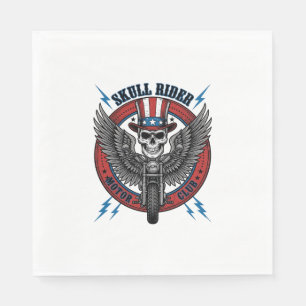 Patriottische Schedel Motor Eagle Vintage Servet