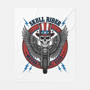 Patriottische Schedel Motorfiets Adelaar Vintage Fleece Deken