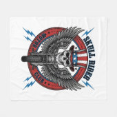 Patriottische Schedel Motorfiets Adelaar Vintage Fleece Deken (Voorkant (Horizontaal))