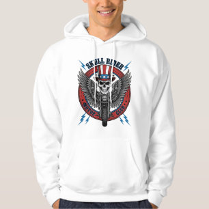 Patriottische Schedel Motorfiets Adelaar Vintage Hoodie