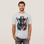 Patriottische schedel t-shirt (Voorkant volledig)