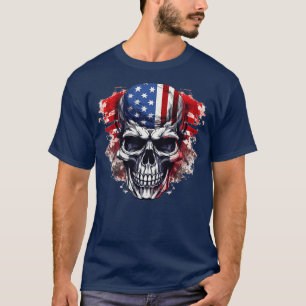 Patriottische schedel USA Skelet 4th of July US Am T-shirt