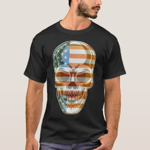 Patriottische schedel USA Skelet 4th of July US Am T-shirt