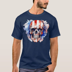 Patriottische schedel USA Skelet 4th of July US Am T-shirt