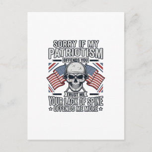 Patriottische Schedel Vintage Gravure Citaat Vecto Briefkaart