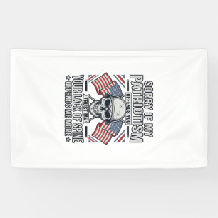 Patriottische Schedel Vintage Gravure Citaat Vecto Spandoek