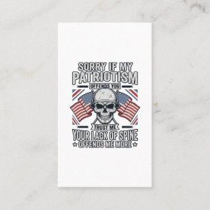 Patriottische Schedel Vintage Gravure Citaat Vecto Visitekaartje