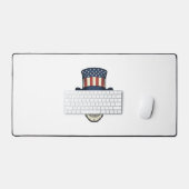 Patriottische Schedel Vintage Gravure Shirt Ontwer Bureaumat (Keyboard & Muis)