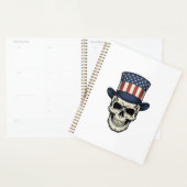 Patriottische Schedel Vintage Gravure Shirt Ontwer Planner (Display)