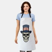 Patriottische Schedel Vintage Gravure Shirt Ontwer Schort (Gedragen)