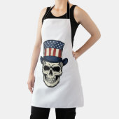 Patriottische Schedel Vintage Gravure Shirt Ontwer Schort (Insitu)