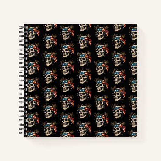 Patriottische Schedel & Vuurwerk Notitieboek (Voorkant)