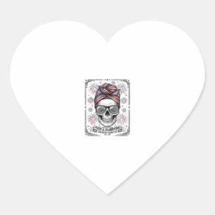 Patriottische Schedel Vuurwerk Vintage Gravure Shi Hart Sticker