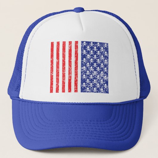 Patriottische schedels trucker pet (Voorkant)