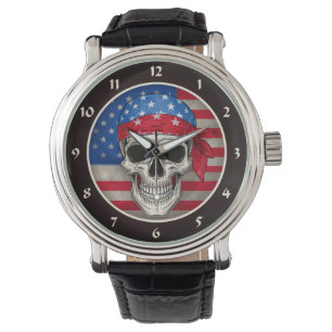 patriottische schedelwacht horloge