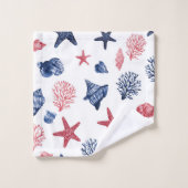 Patriottische schelpen & koraal bad handdoek (Wasdoekje)