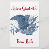  patriottische schilderende Eagle USA-vlagpijlen Briefpapier (Voorkant)