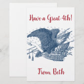  patriottische schilderende Eagle USA-vlagpijlen Briefpapier (Voorkant / Achterkant)