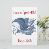  patriottische schilderende Eagle USA-vlagpijlen Briefpapier (Staand voorkant)