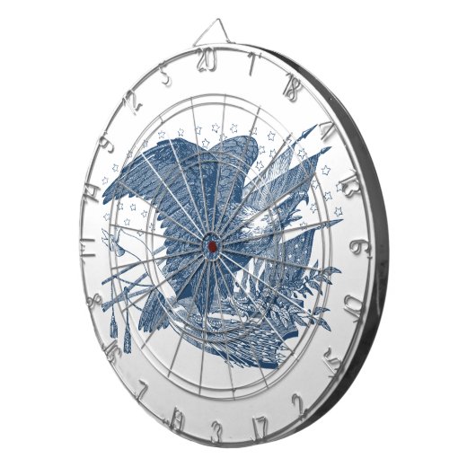 patriottische schilderende Eagle USA-vlagpijlen Dartbord (Voorkant Rechts)