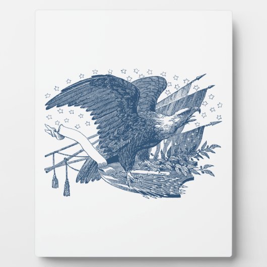  patriottische schilderende Eagle USA-vlagpijlen Fotoplaat (Voorkant)