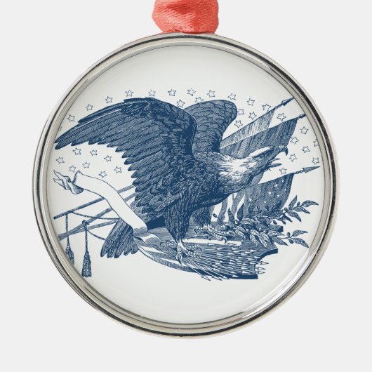  patriottische schilderende Eagle USA-vlagpijlen Metalen Ornament (Voorkant)