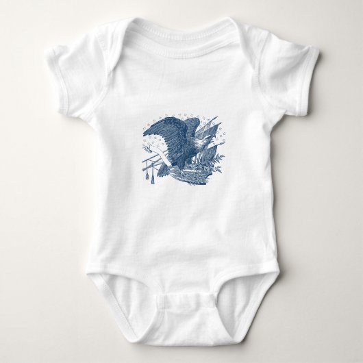  patriottische schilderende Eagle USA-vlagpijlen Romper (Voorkant)