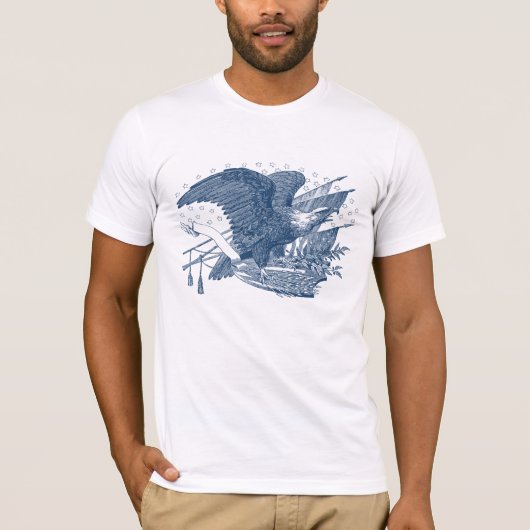 patriottische schilderende Eagle USA-vlagpijlen T-shirt (Voorkant)