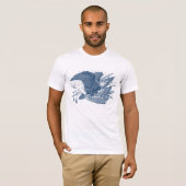 patriottische schilderende Eagle USA-vlagpijlen T-shirt (Voorkant volledig)