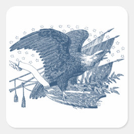 patriottische schilderende Eagle USA-vlagpijlen Vierkante Sticker