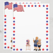 Patriottische Schilderkunst Rampenbriefpapier (Voorkant / Achterkant)