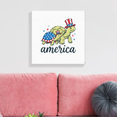 Patriottische Schildpad Amerika Vintage Gravure On Canvas Afdruk (Insitu (Woonkamer))