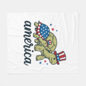Patriottische Schildpad Amerika Vintage Gravure On Fleece Deken (Voorkant (Horizontaal))