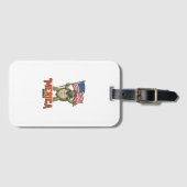 Patriottische Schildpad 'Merica Vintage Vector Bagagelabel (Voorkant (horizontaal))