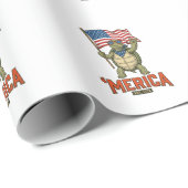 Patriottische Schildpad 'Merica Vintage Vector Cadeaupapier (Rol Hoek)