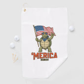 Patriottische Schildpad 'Merica Vintage Vector Golfhanddoek (Insitu)