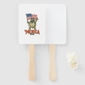 Patriottische Schildpad 'Merica Vintage Vector Handwaaier (Voorkant en achterkant)
