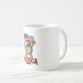 Patriottische Schildpad 'Merica Vintage Vector Koffiemok (Voorkant rechts)