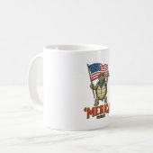 Patriottische Schildpad 'Merica Vintage Vector Koffiemok (Voorkant links)