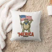 Patriottische Schildpad 'Merica Vintage Vector Kussen (Deken)