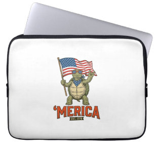 Patriottische Schildpad 'Merica Vintage Vector Laptop Sleeve