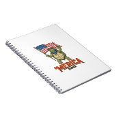 Patriottische Schildpad 'Merica Vintage Vector Notitieboek (Rechterzijde)