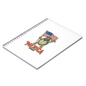 Patriottische Schildpad 'Merica Vintage Vector Notitieboek (Linkerzijde)