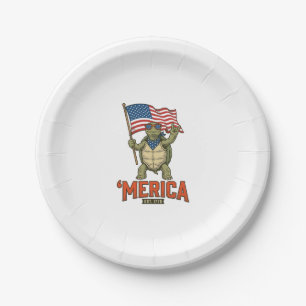 Patriottische Schildpad 'Merica Vintage Vector Papieren Bordje