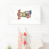Patriottische Schildpad 'Merica Vintage Vector Spandoek (Insitu)
